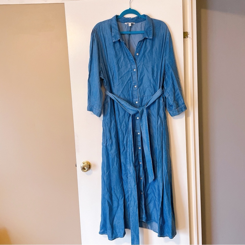 Terra & Sky Denim Maxi Length Dress Size 2X